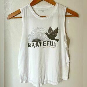 Spiritual Gangster Women’s White Grateful tank top Peace Love
